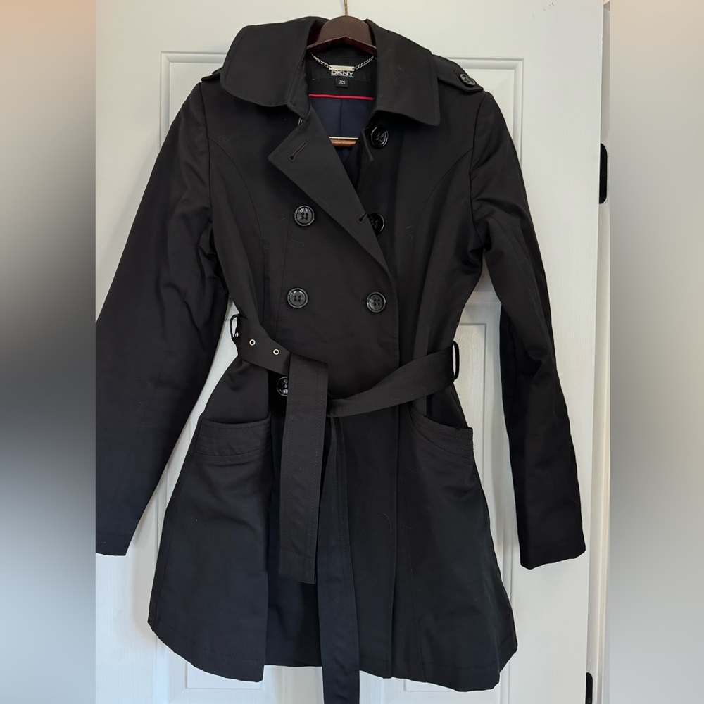 DKNY Black Trench Coat